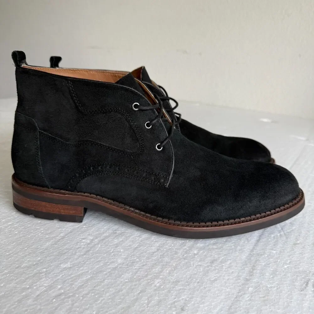 Johnston Murphy Black Suede Fullerton Chukka Boots Men's Shoes Size 12 M - Picture 3 of 15